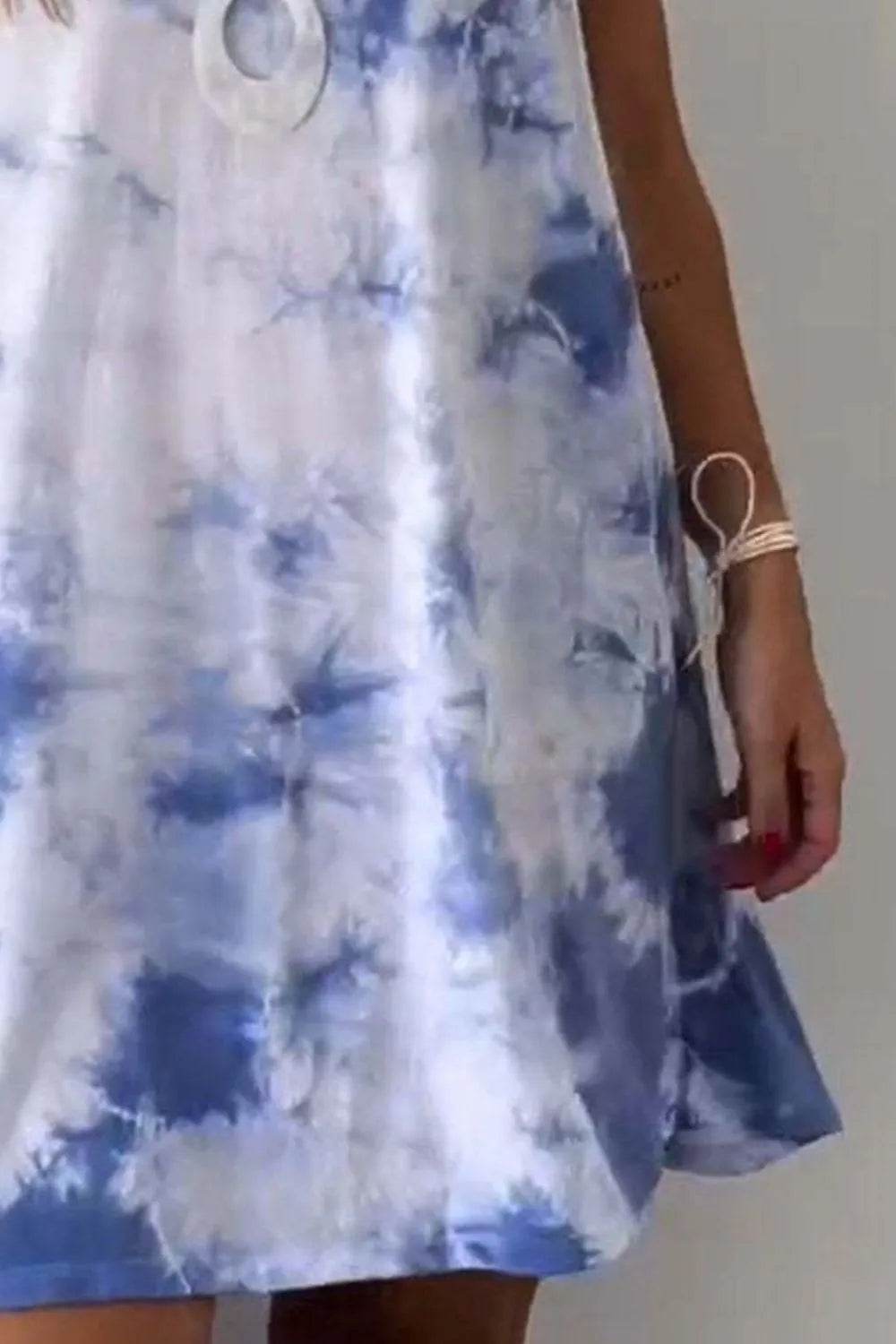 Full Size Tie-Dye Sleeveless Mini Tank Dress Plus Size - Bona Fide Fashion