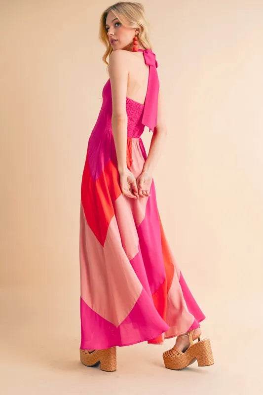 Aemi+Co Color Block Sleeveless Maxi Dress - Bona Fide Fashion