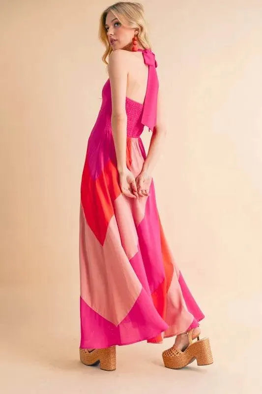 Aemi+Co Color Block Sleeveless Maxi Dress - Bona Fide Fashion