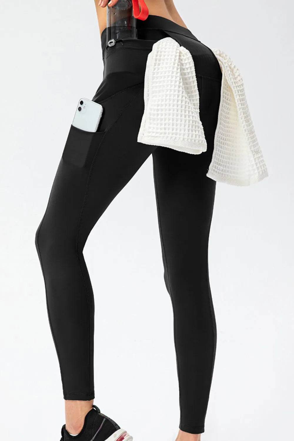 Full Size Slim Fit High Waist Long Sports Pants with Pockets - Bona Fide Fashion