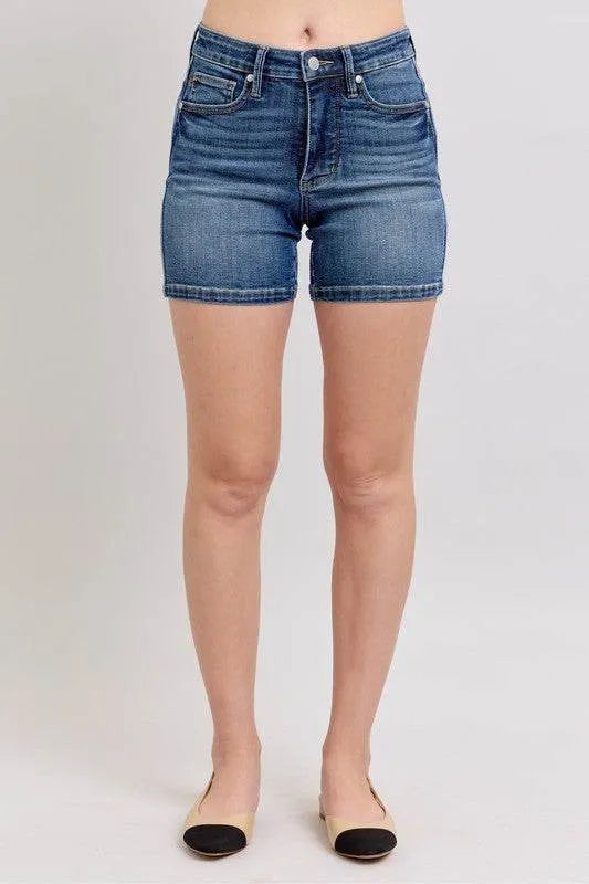 Judy Blue Full Size High Waist Denim Shorts Plus Size - Bona Fide Fashion