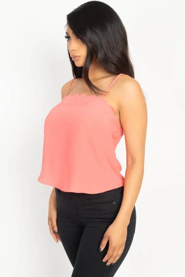 Scallop Opening Cami Top - Bona Fide Fashion
