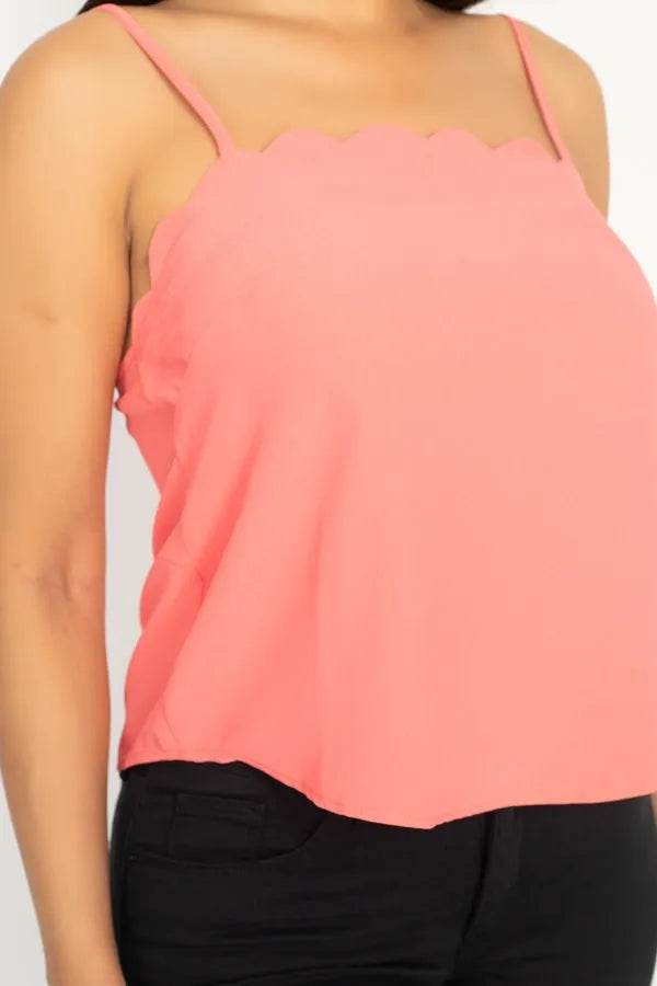 Scallop Opening Cami Top - Bona Fide Fashion