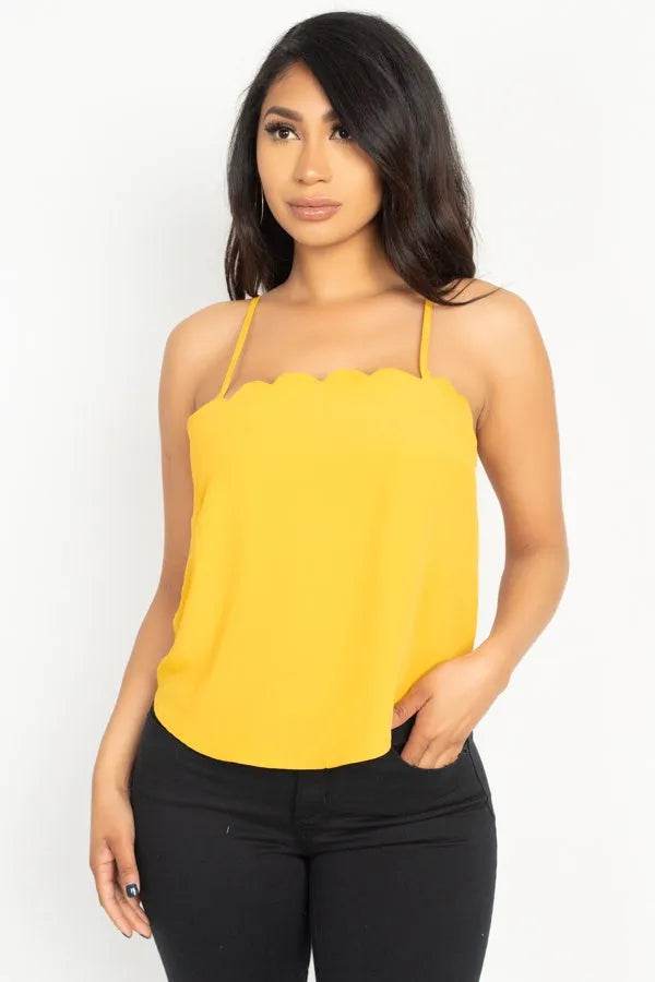 Scallop Opening Cami Top - Bona Fide Fashion