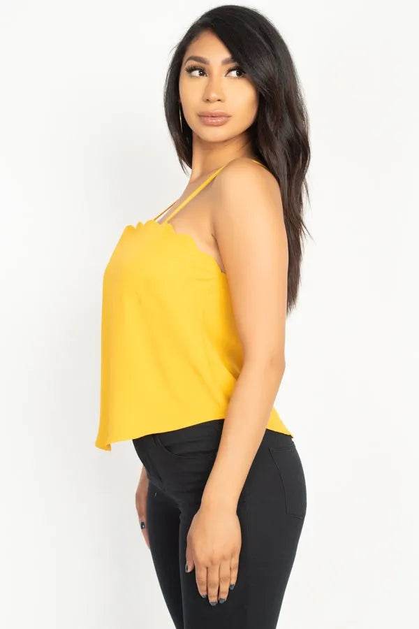 Scallop Opening Cami Top - Bona Fide Fashion