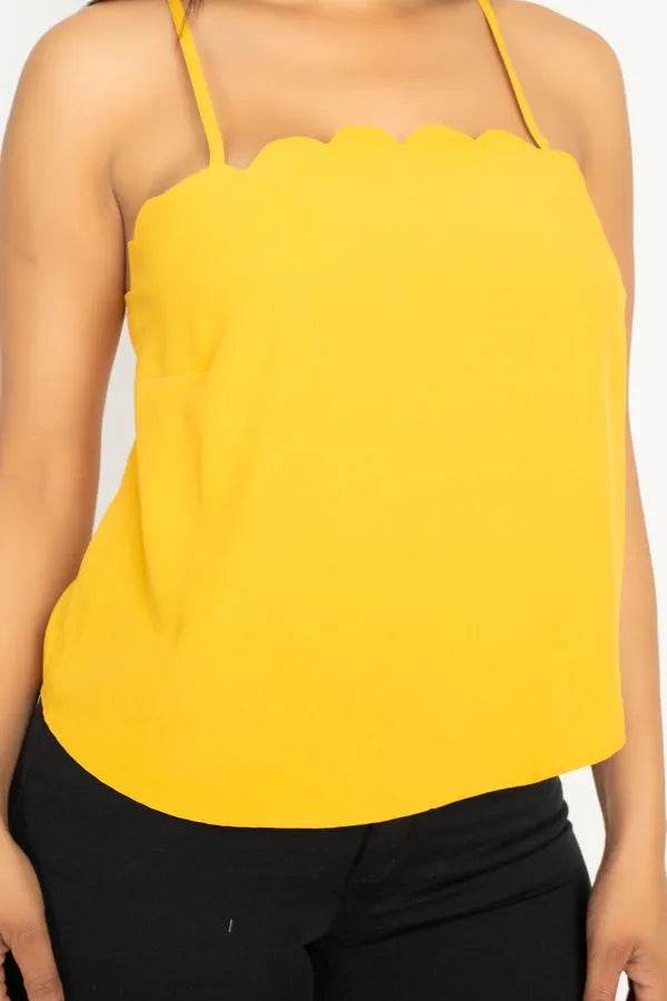 Scallop Opening Cami Top - Bona Fide Fashion
