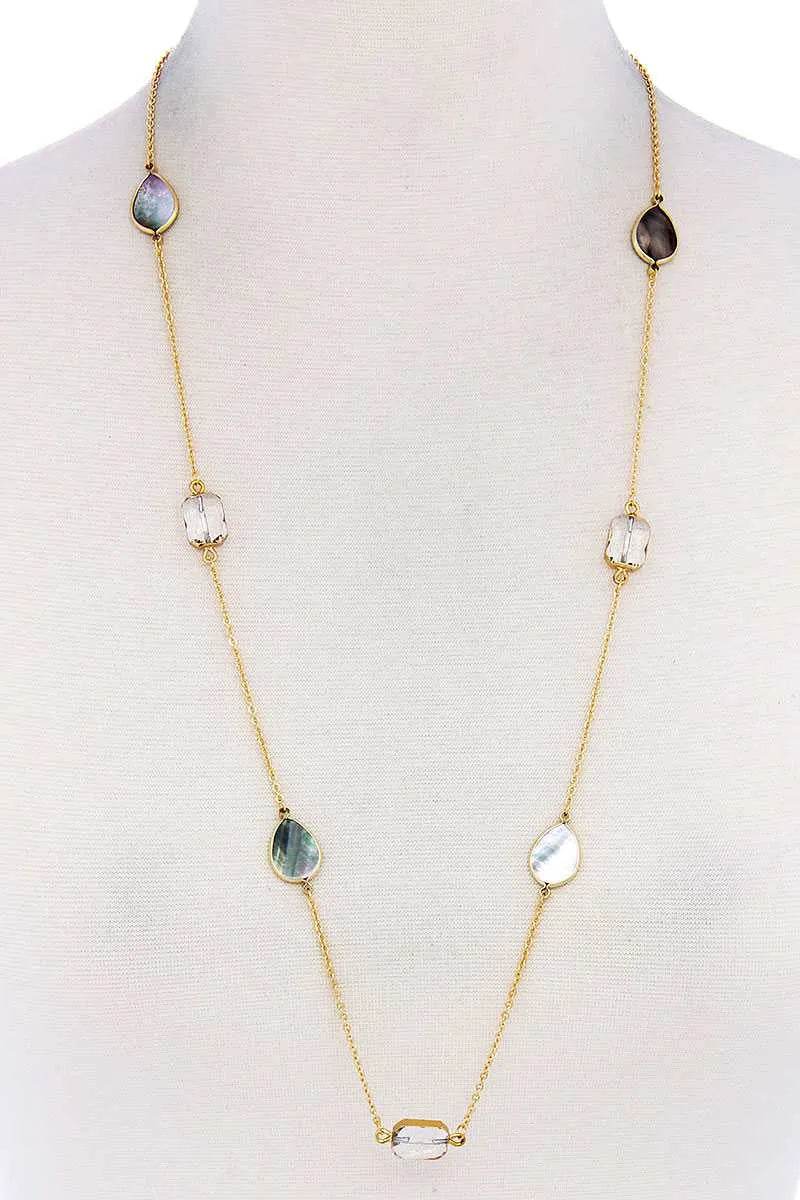 7 Stones Trendy Necklace - Bona Fide Fashion