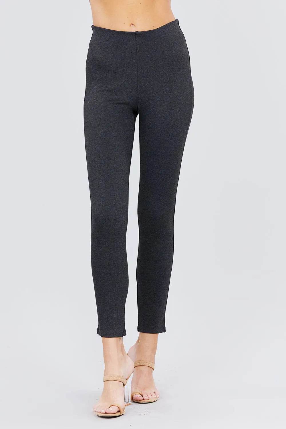Waist Elastic Band Ponte Pants - Bona Fide Fashion