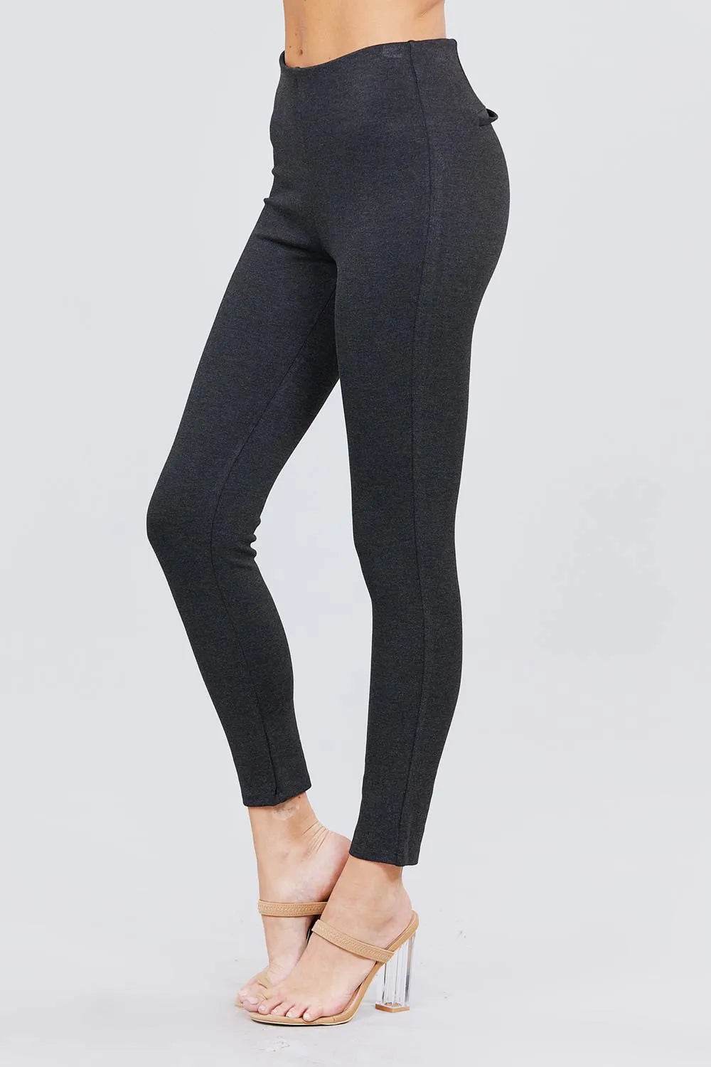 Waist Elastic Band Ponte Pants - Bona Fide Fashion