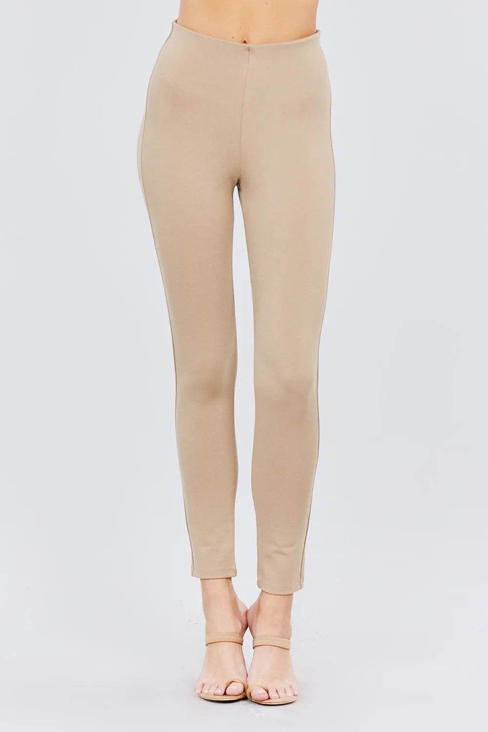 Waist Elastic Band Ponte Pants - Bona Fide Fashion