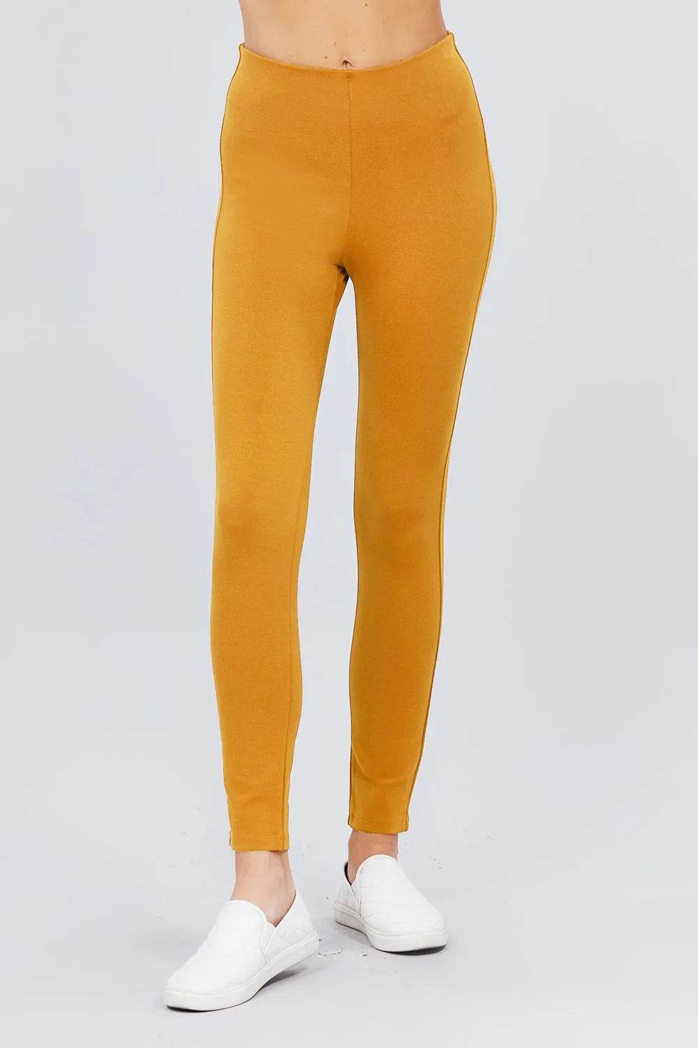 Waist Elastic Band Ponte Pants - Bona Fide Fashion