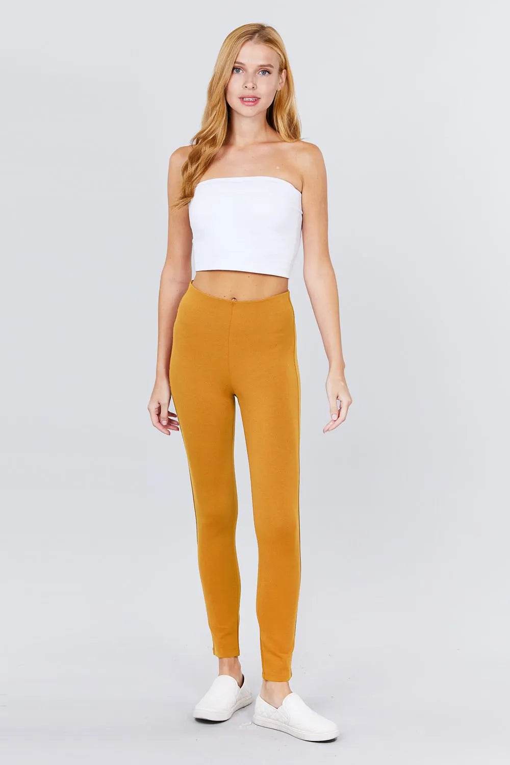 Waist Elastic Band Ponte Pants - Bona Fide Fashion