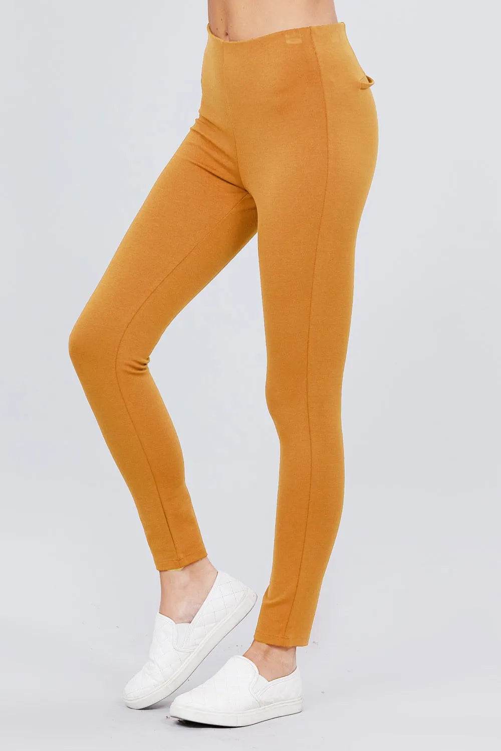 Waist Elastic Band Ponte Pants - Bona Fide Fashion