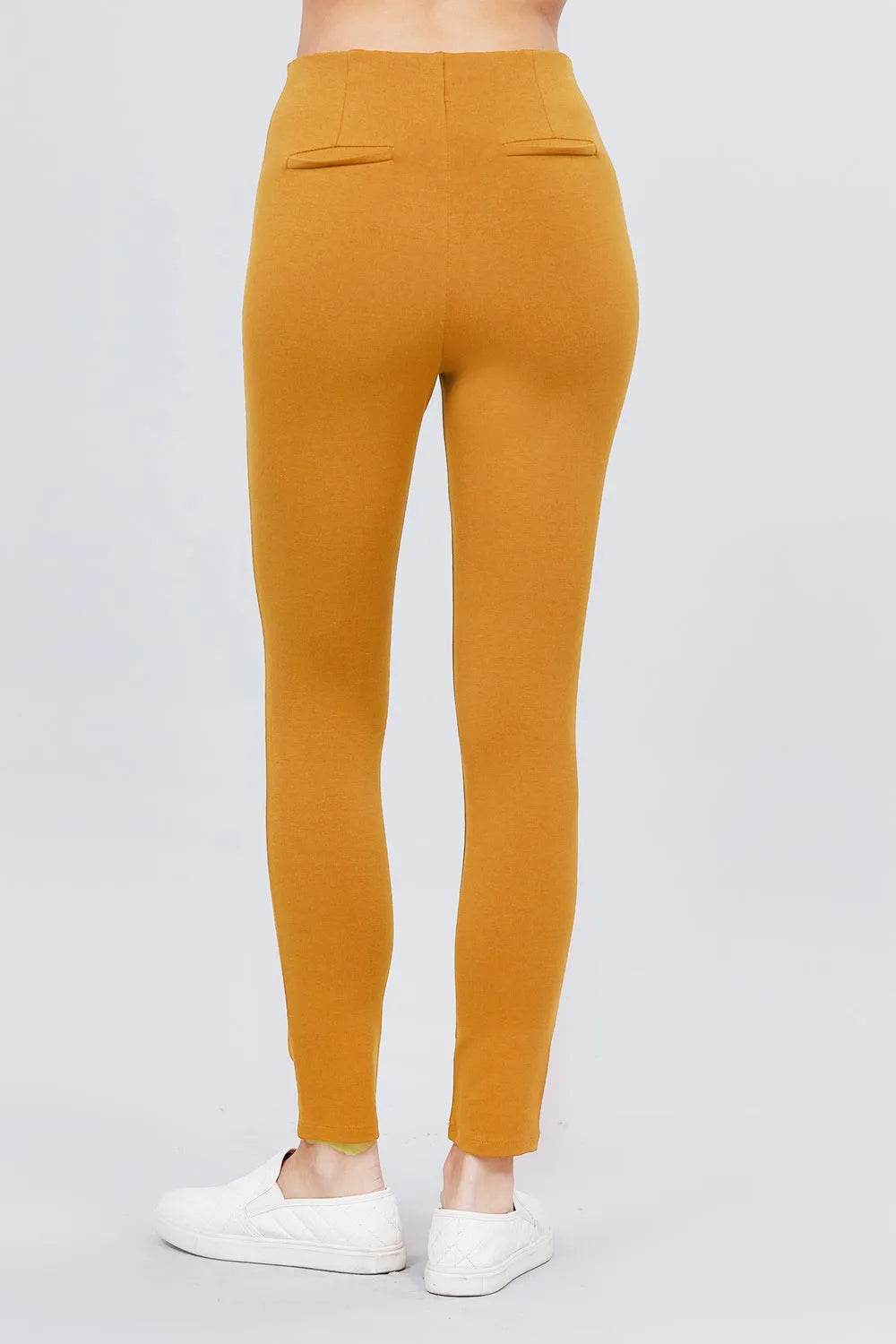 Waist Elastic Band Ponte Pants - Bona Fide Fashion