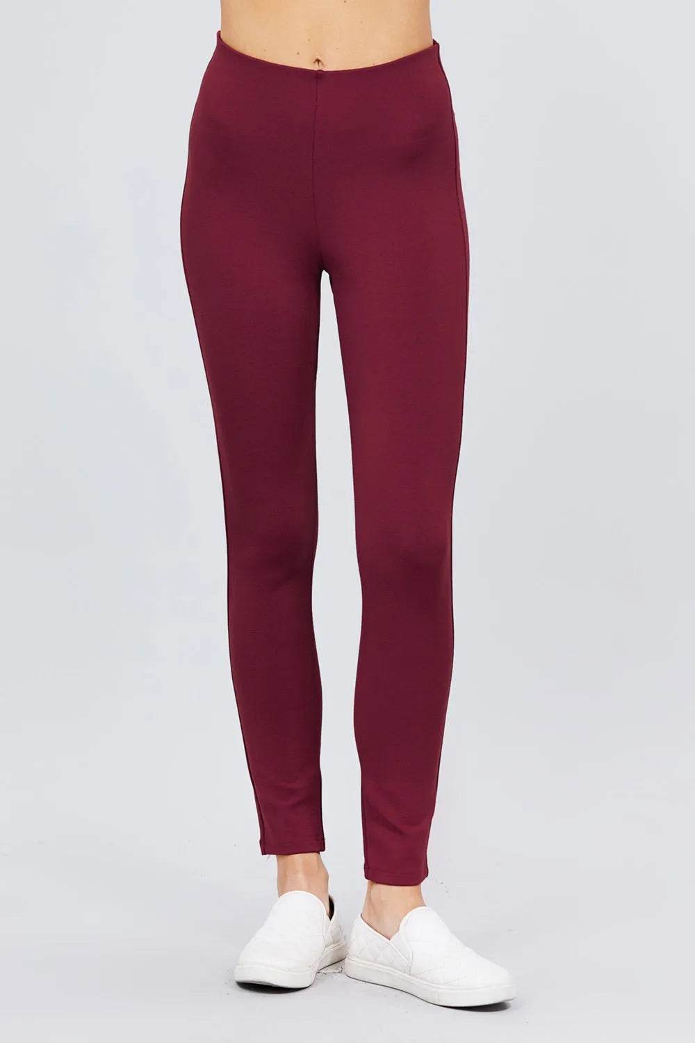 Waist Elastic Band Ponte Pants - Bona Fide Fashion
