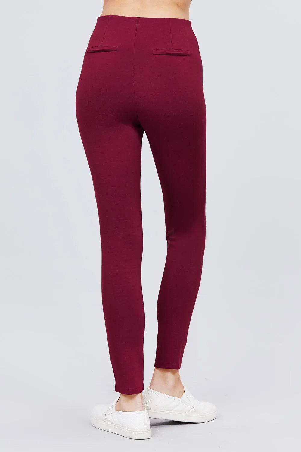Waist Elastic Band Ponte Pants - Bona Fide Fashion