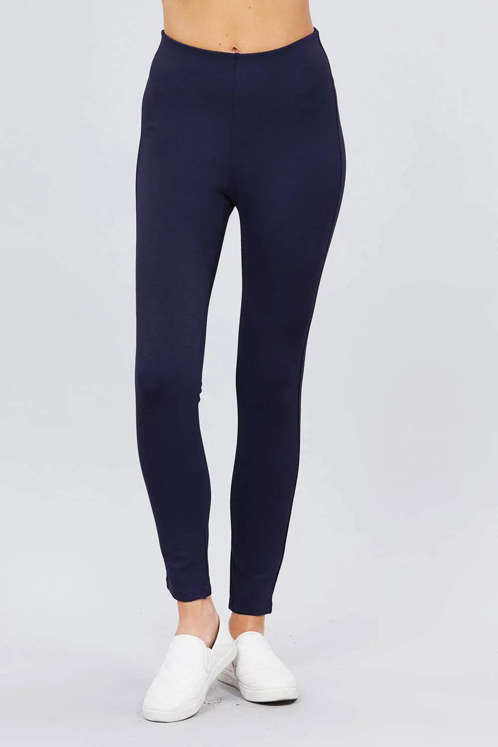 Waist Elastic Band Ponte Pants - Bona Fide Fashion