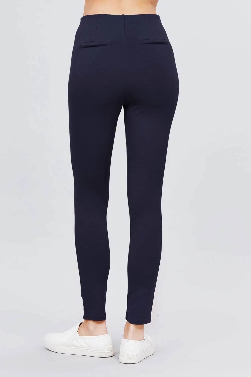 Waist Elastic Band Ponte Pants - Bona Fide Fashion