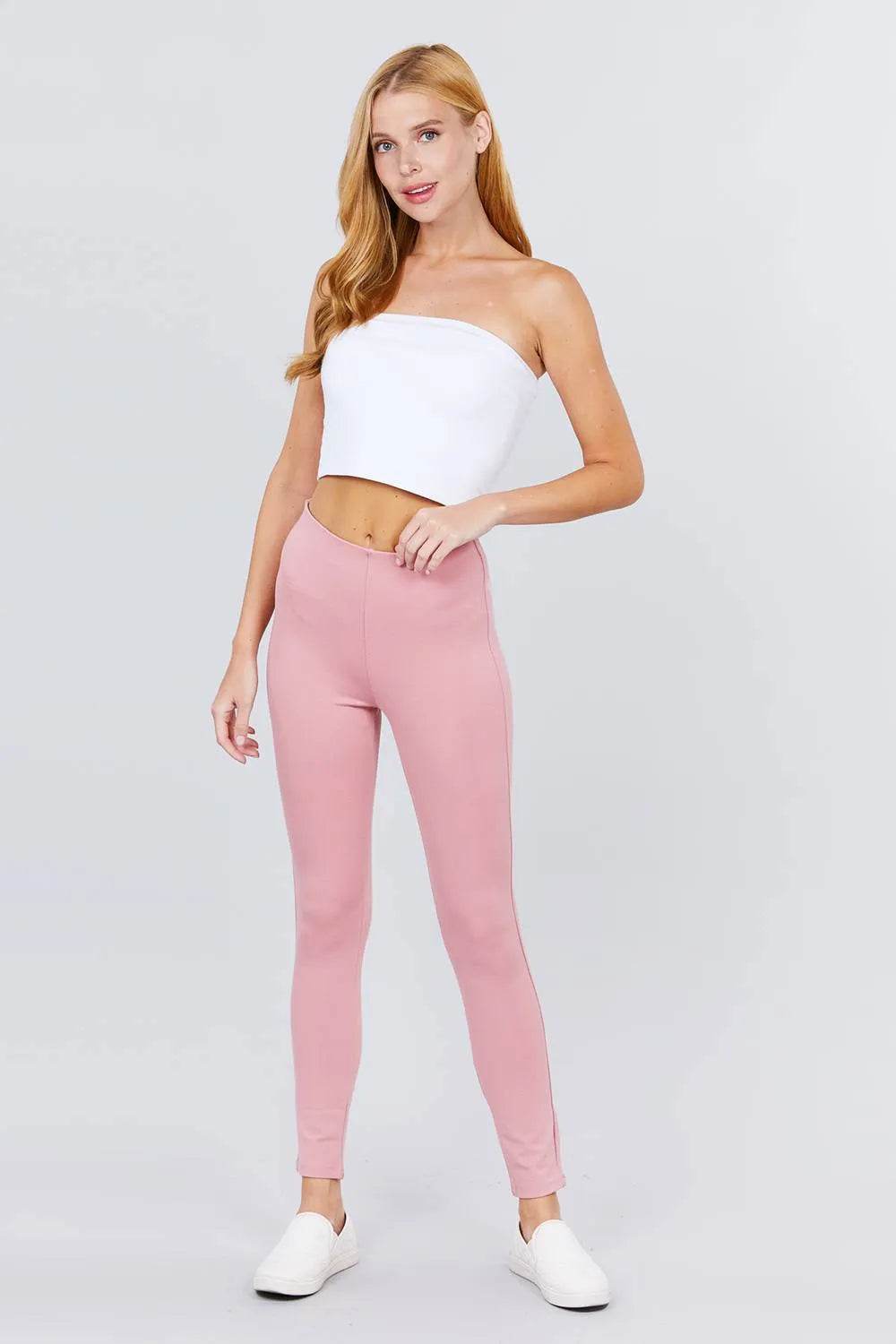 Waist Elastic Band Ponte Pants - Bona Fide Fashion