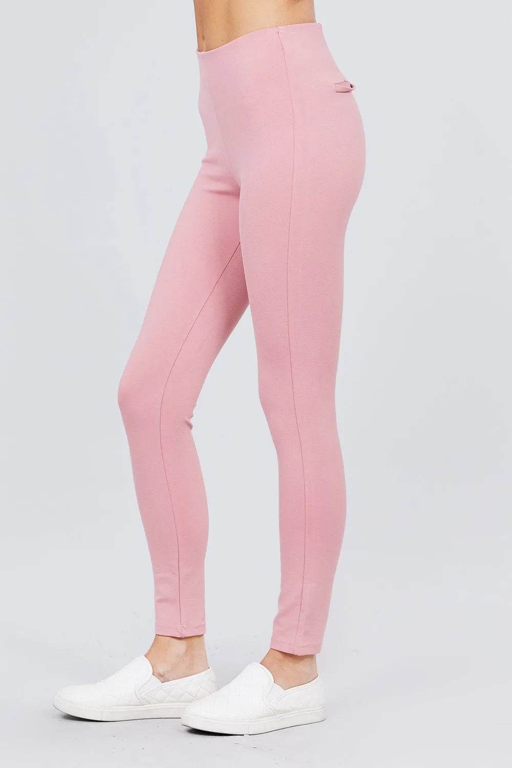 Waist Elastic Band Ponte Pants - Bona Fide Fashion