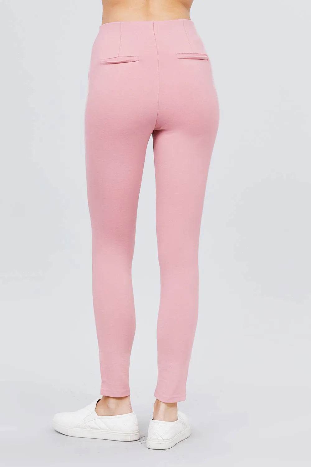 Waist Elastic Band Ponte Pants - Bona Fide Fashion