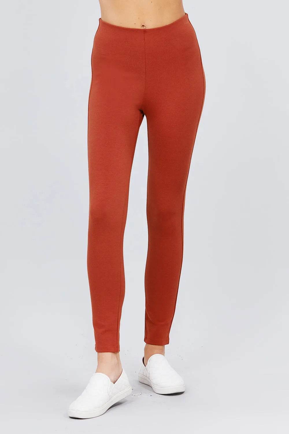 Waist Elastic Band Ponte Pants - Bona Fide Fashion