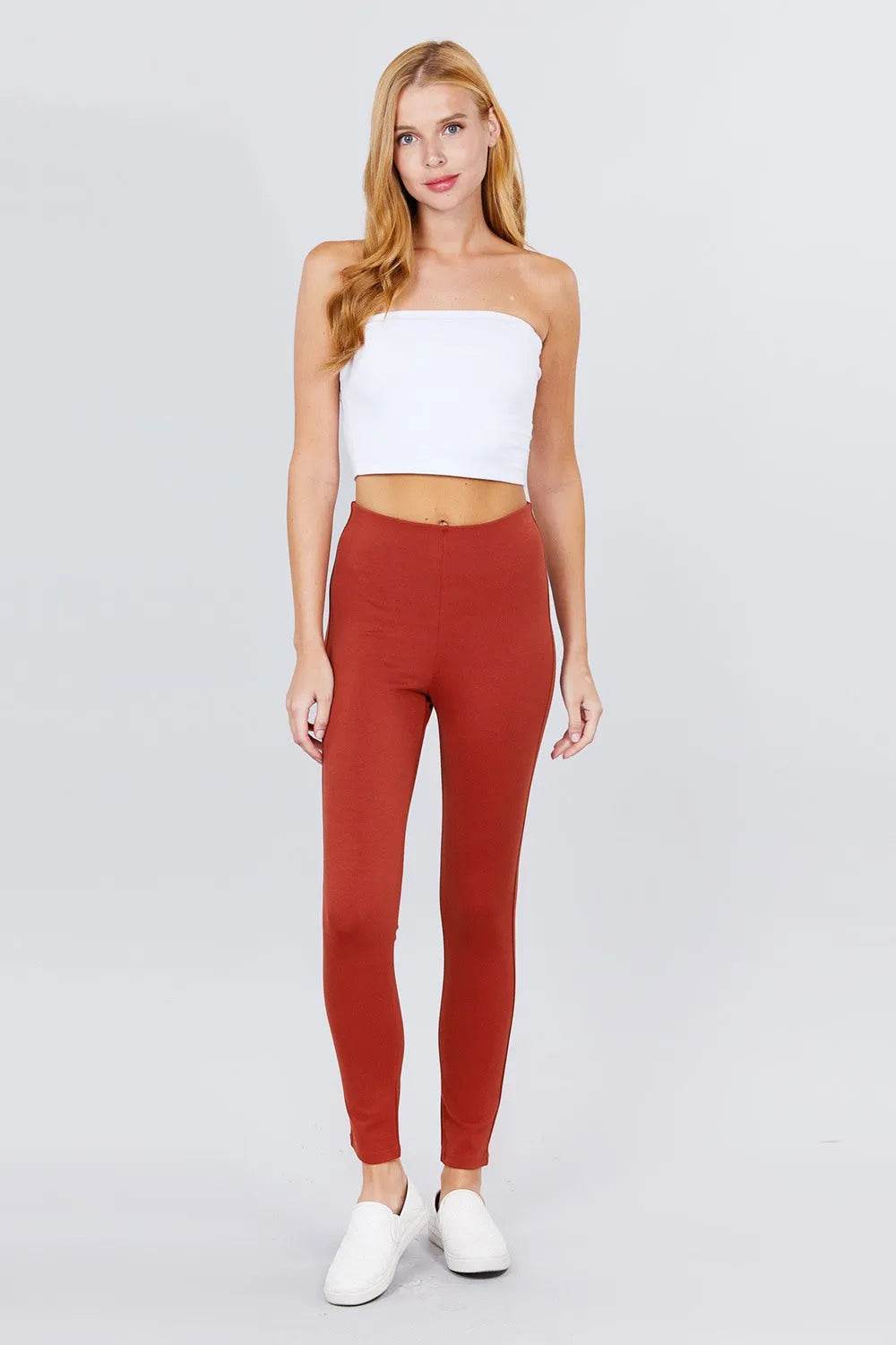 Waist Elastic Band Ponte Pants - Bona Fide Fashion