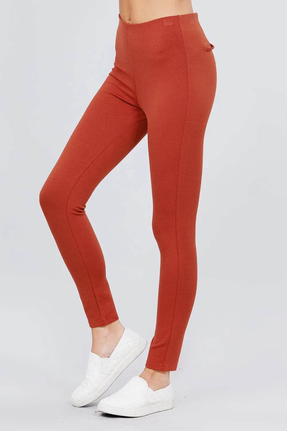 Waist Elastic Band Ponte Pants - Bona Fide Fashion