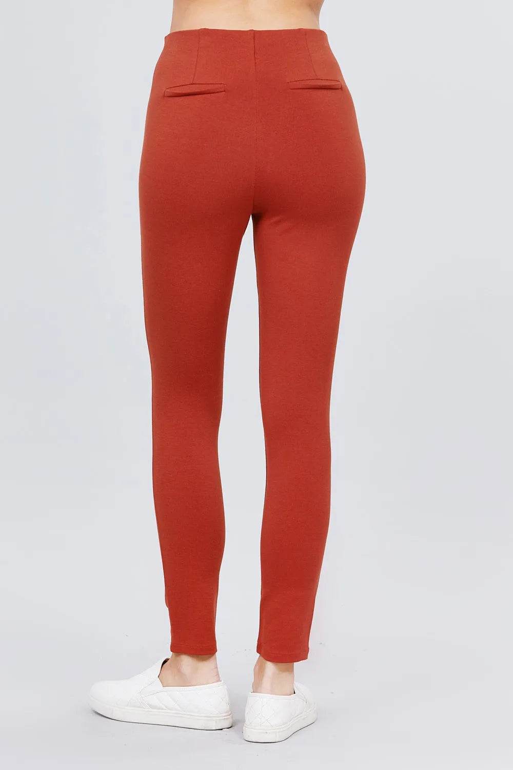 Waist Elastic Band Ponte Pants - Bona Fide Fashion