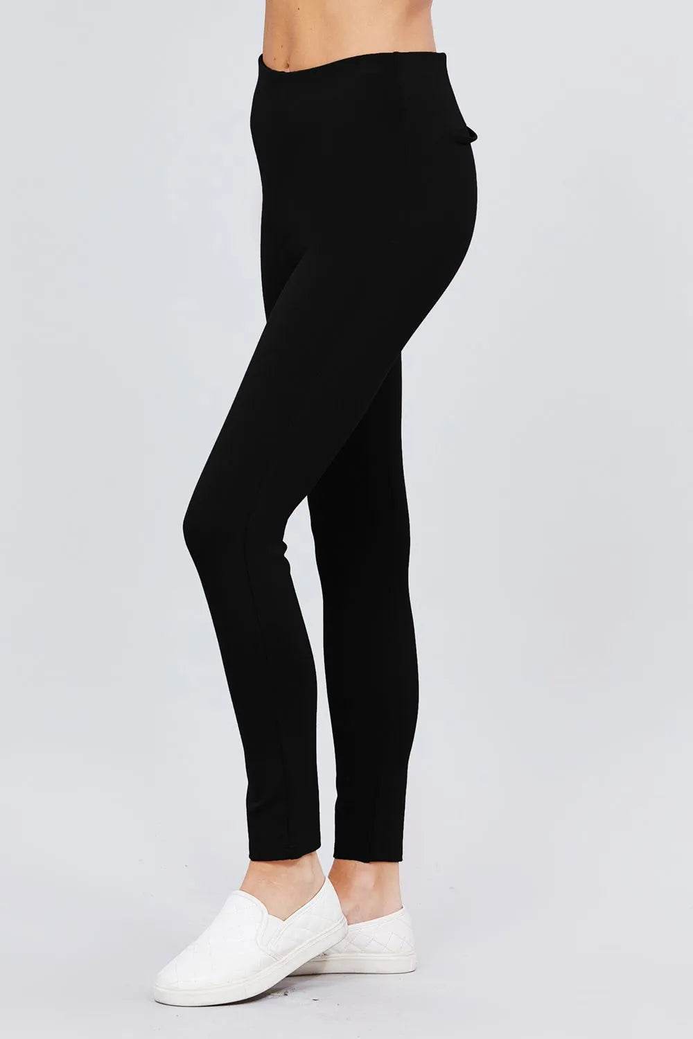 Waist Elastic Band Ponte Pants - Bona Fide Fashion