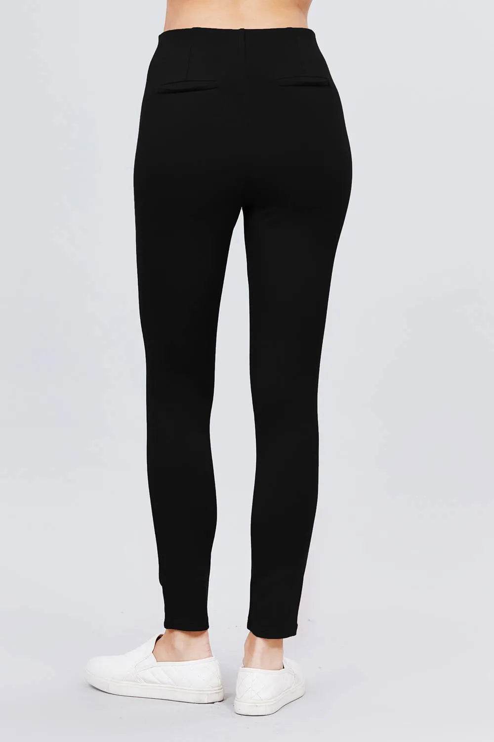 Waist Elastic Band Ponte Pants - Bona Fide Fashion