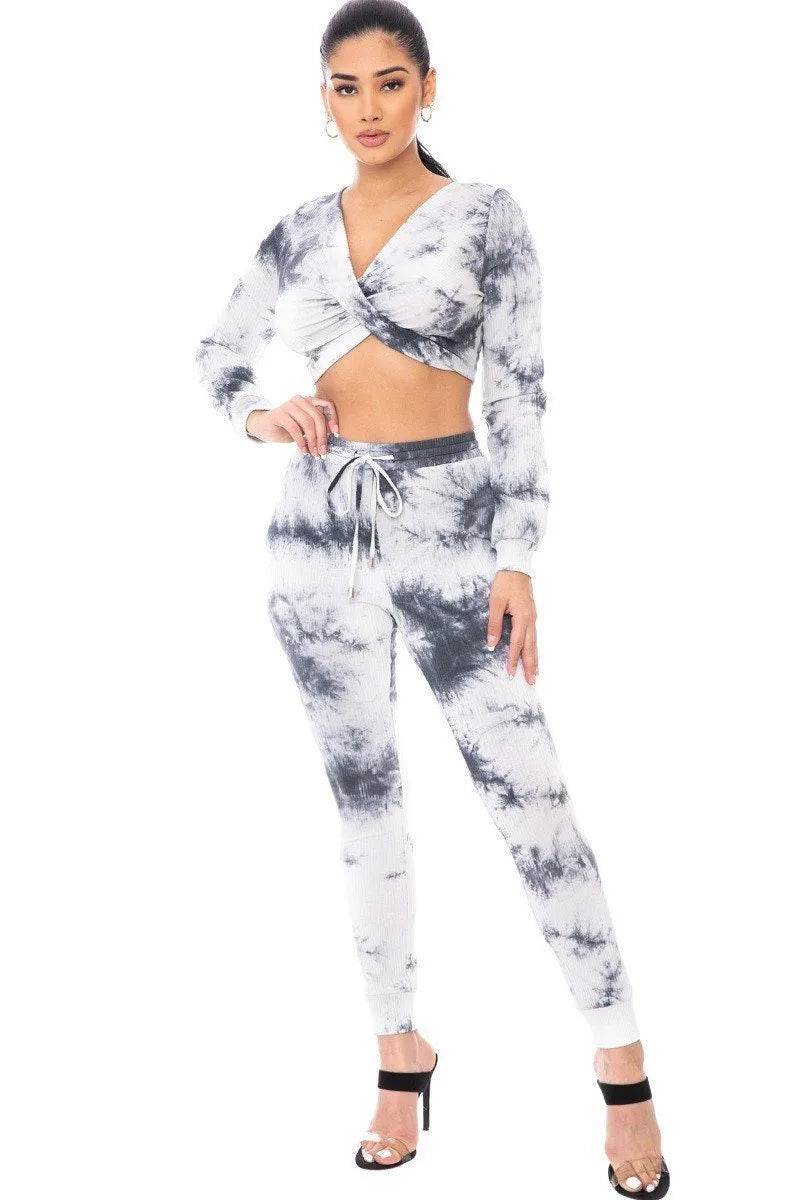 Tie Dye Ribbed Sweater Set - Bona Fide Fashion