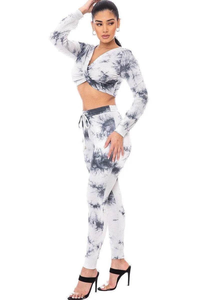 Tie Dye Ribbed Sweater Set - Bona Fide Fashion