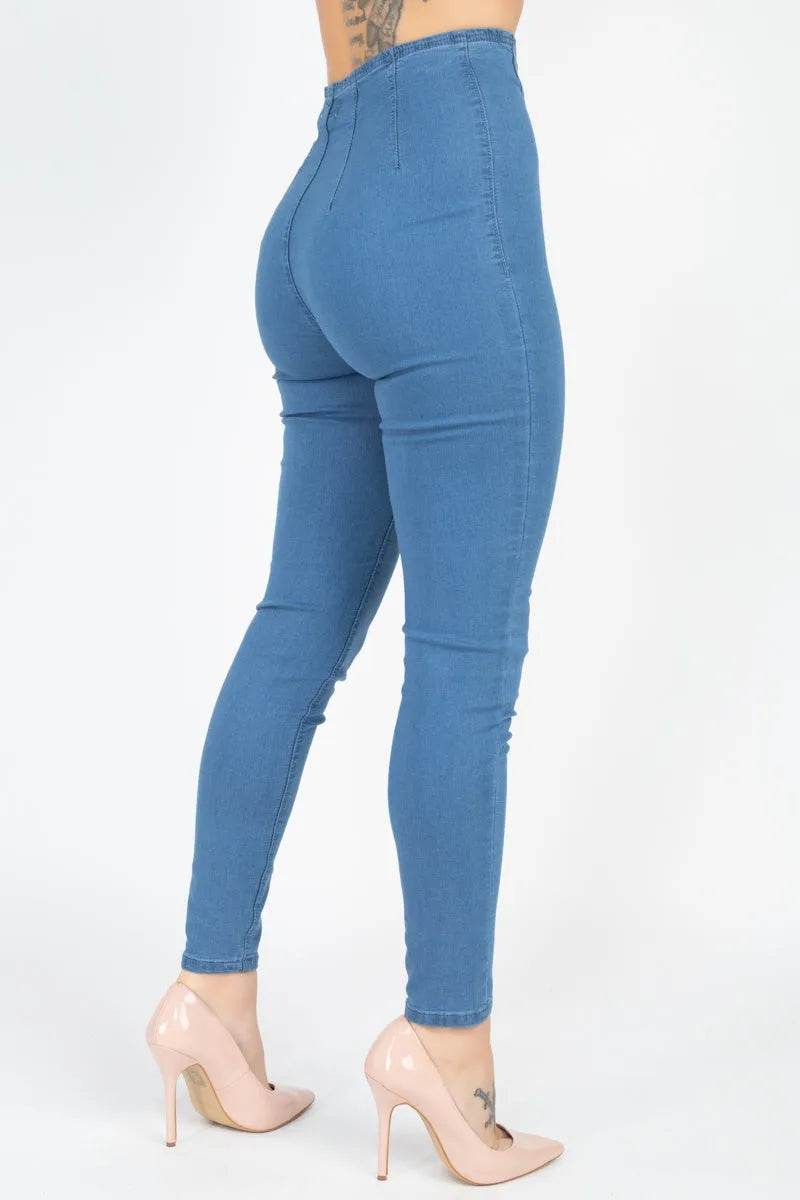 High Waist Denim Jeans - Bona Fide Fashion
