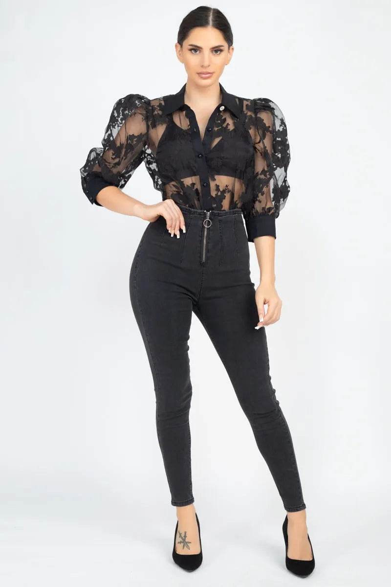 High Waist Denim Jeans - Bona Fide Fashion