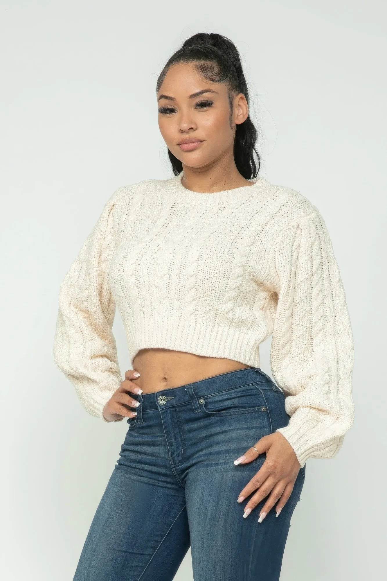 Cable Pullover Top - Bona Fide Fashion