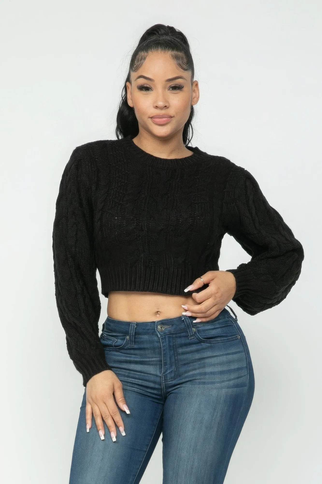 Cable Pullover Top - Bona Fide Fashion