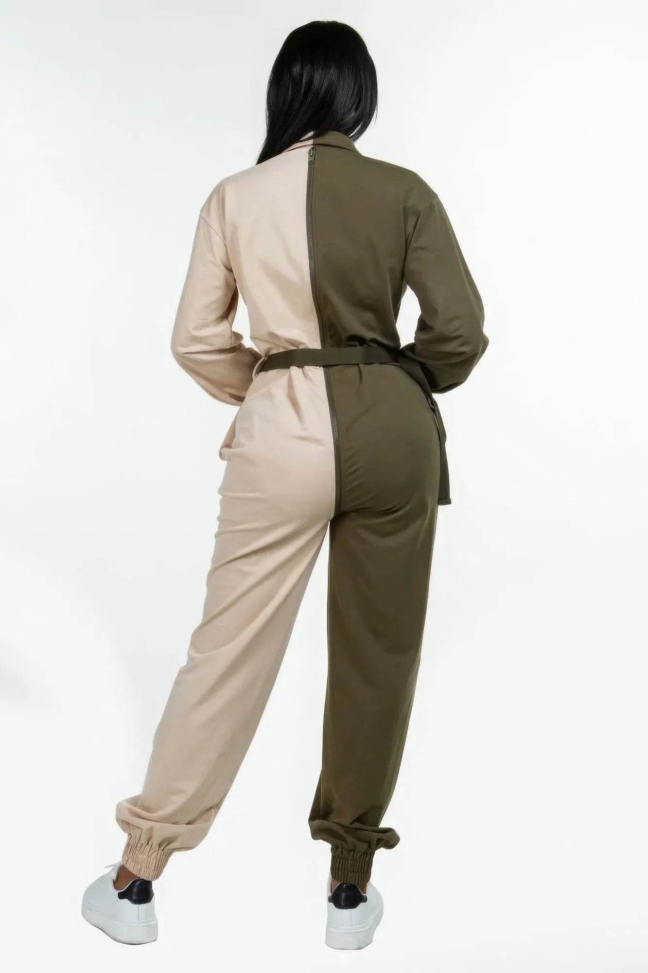 Long Sleeve Oversized Cozy Shirt Jumpsuit - Bona Fide Fashion