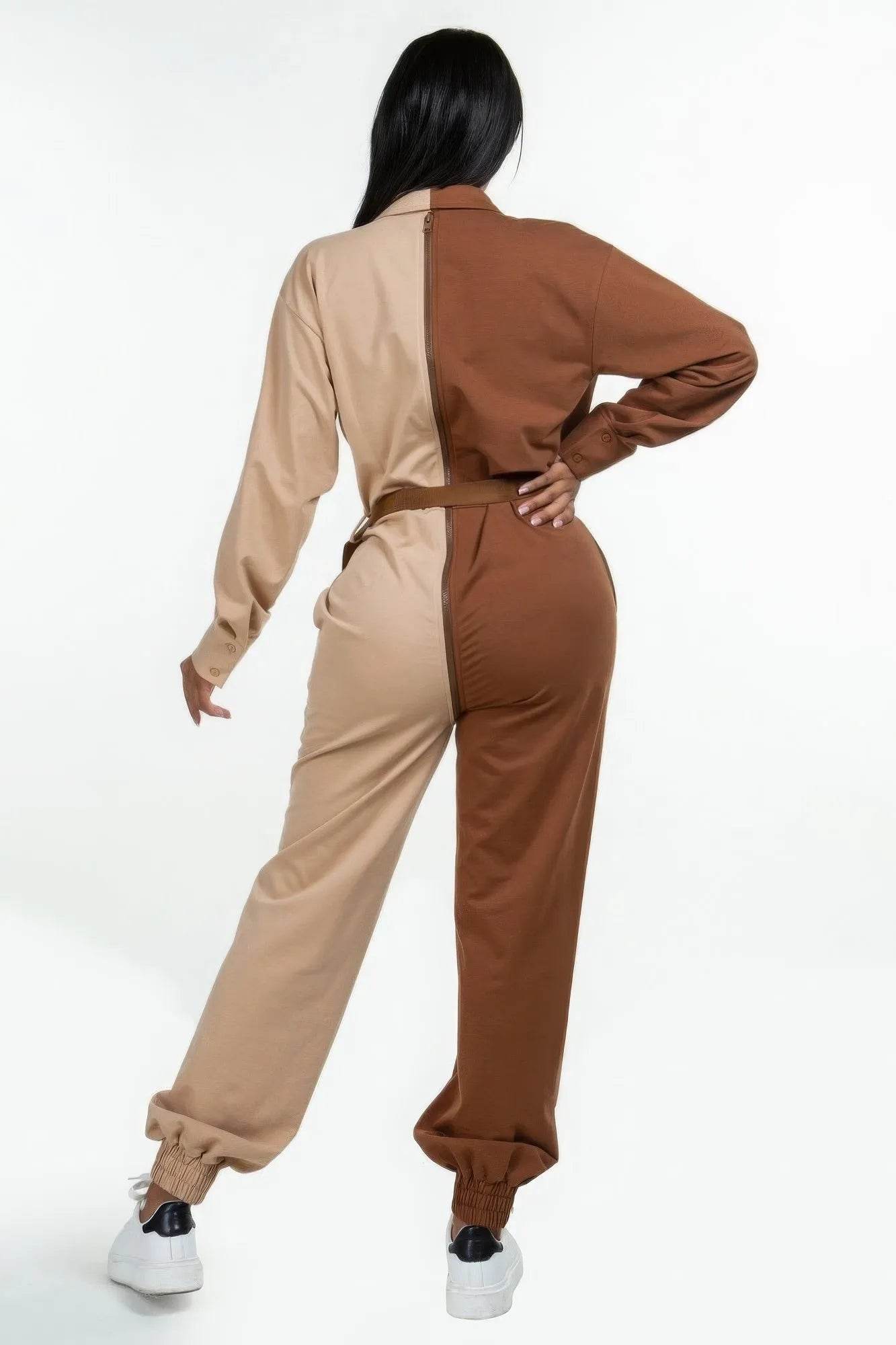 Long Sleeve Oversized Cozy Shirt Jumpsuit - Bona Fide Fashion