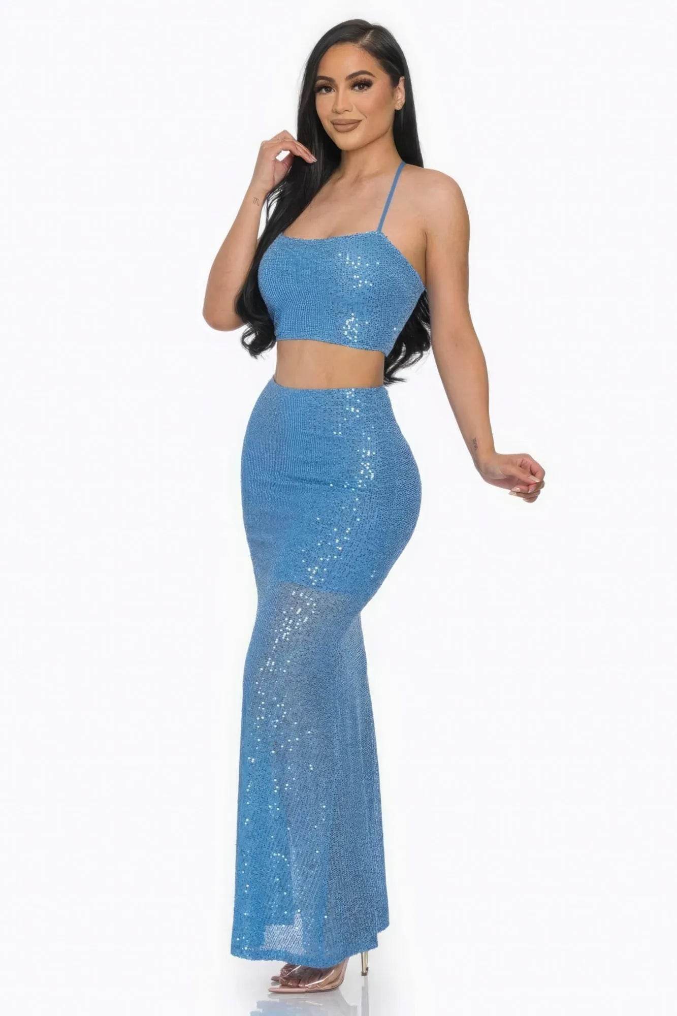 Sexy Back Sequin Maxi Dress - Bona Fide Fashion