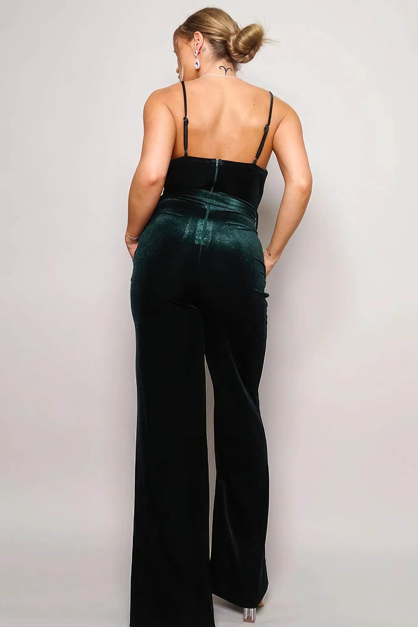 Samba Rhinestone Velvet Jumpsuit - Bona Fide Fashion