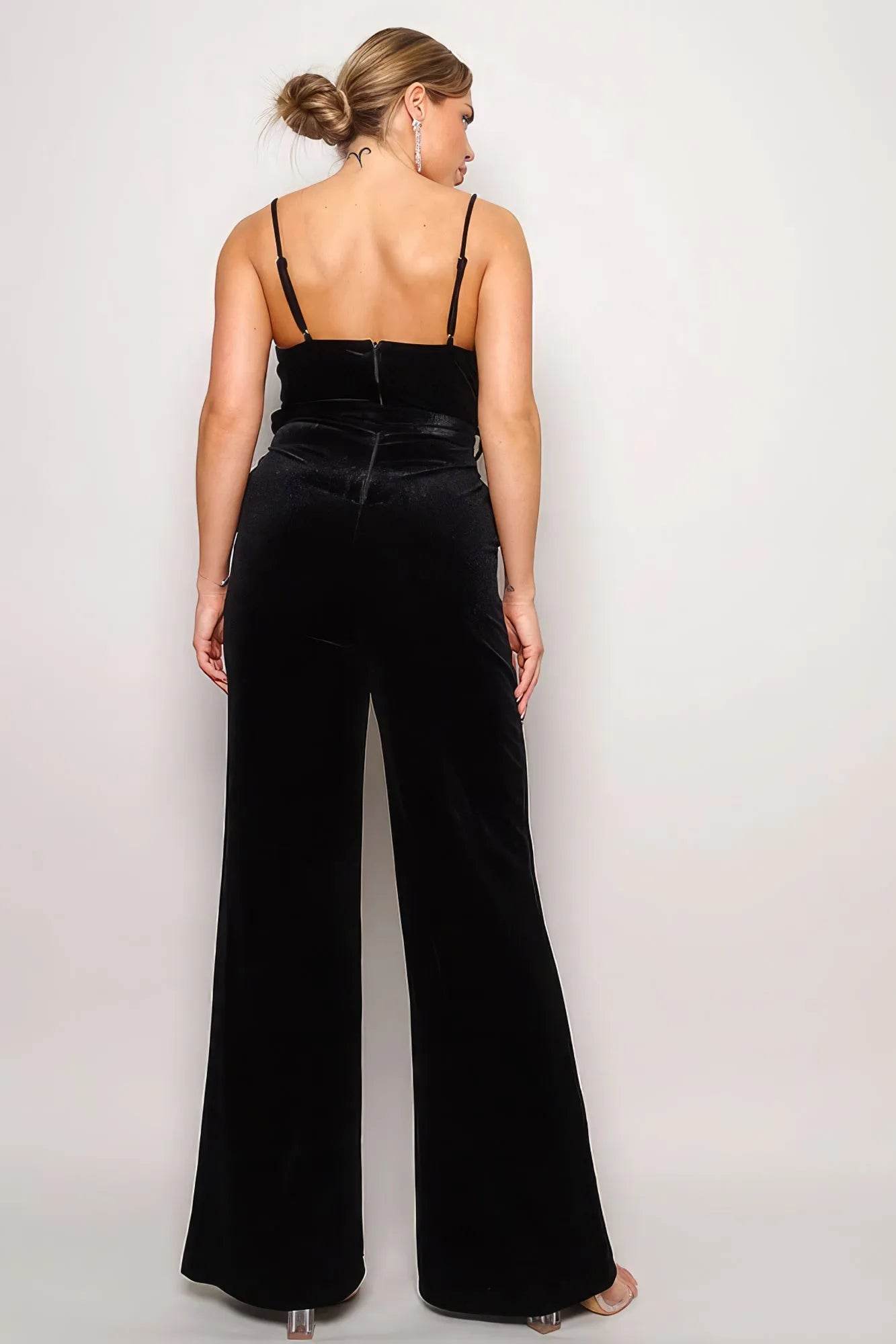Samba Rhinestone Velvet Jumpsuit - Bona Fide Fashion