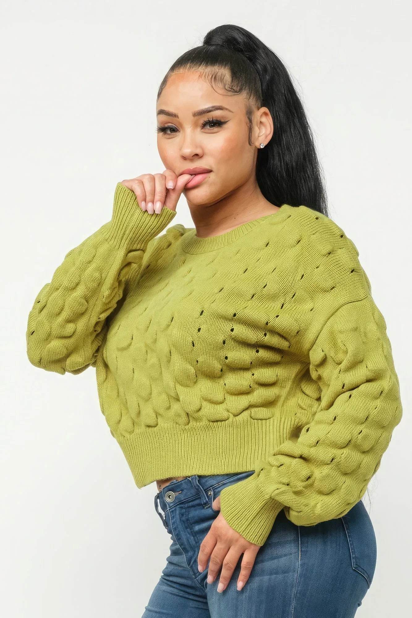 Checker Sweater Top - Bona Fide Fashion