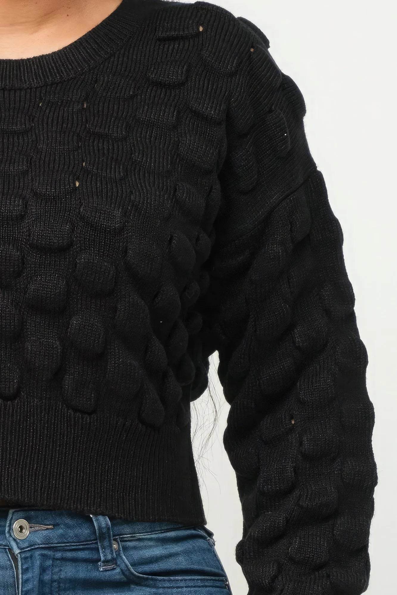 Checker Sweater Top - Bona Fide Fashion