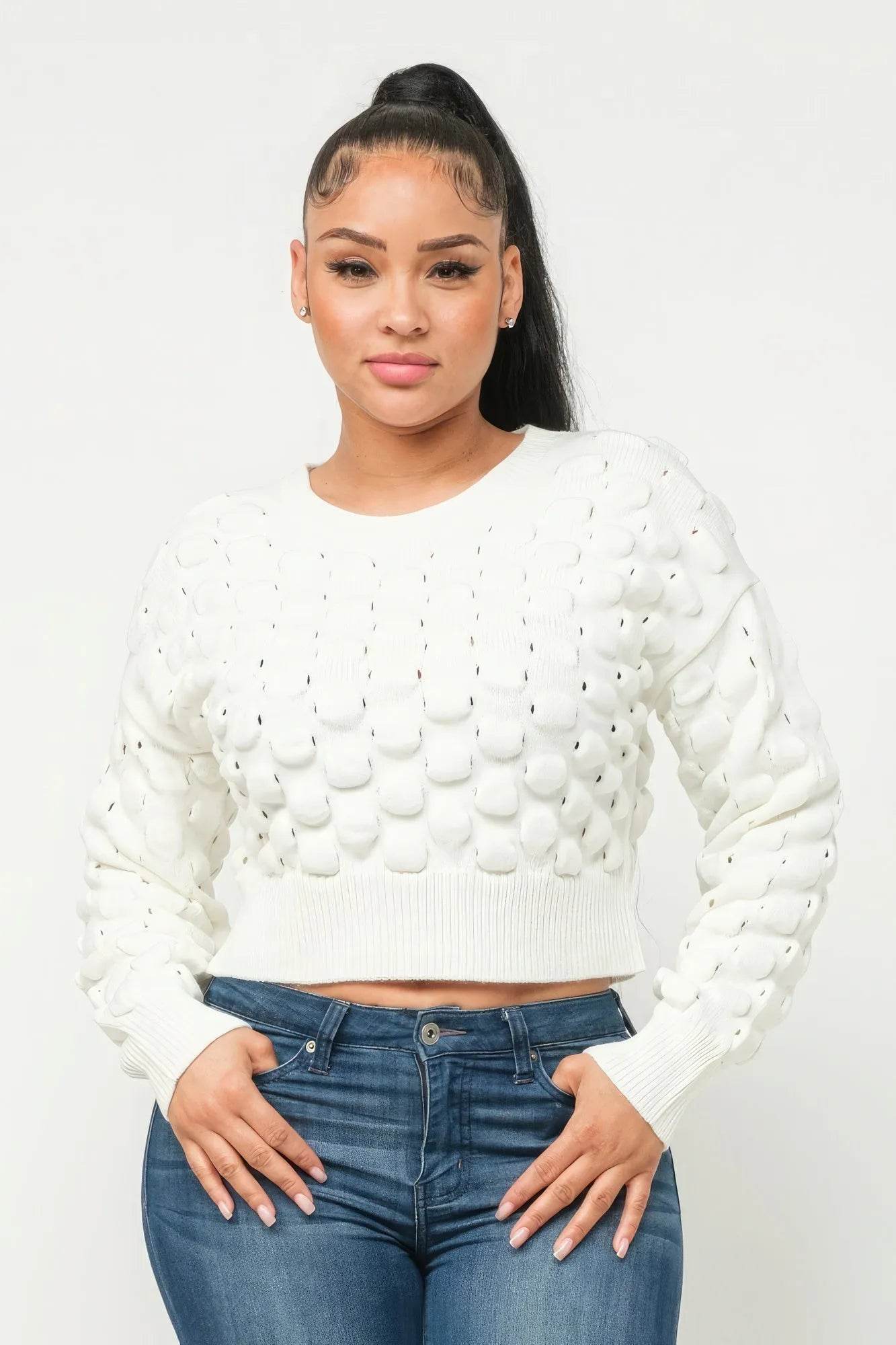 Checker Sweater Top - Bona Fide Fashion
