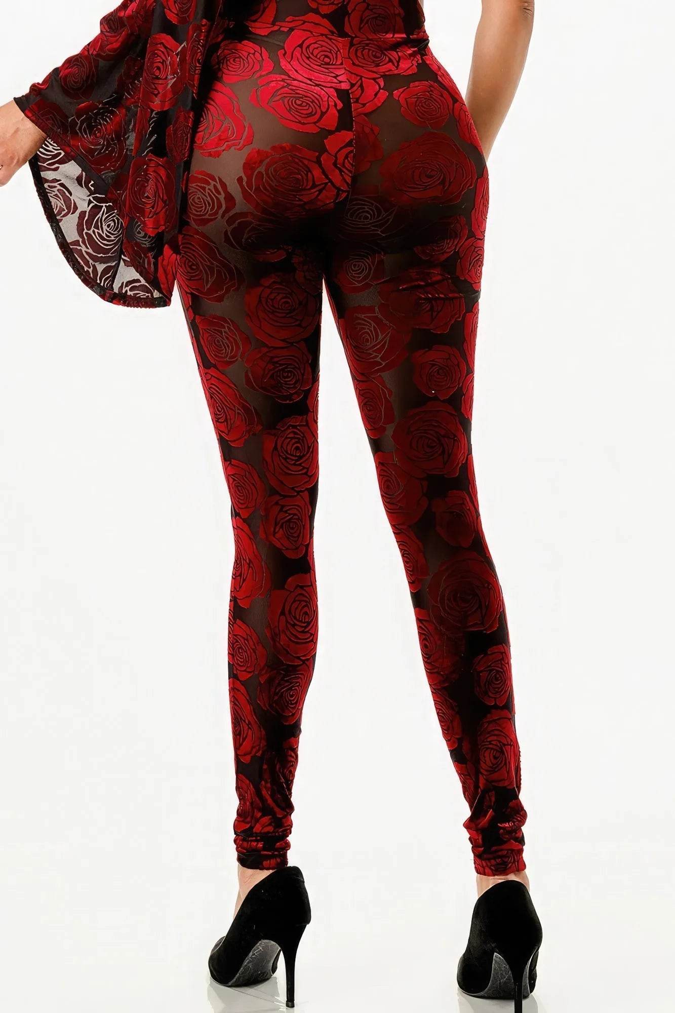 Velvet Flocking Jumpsuit/bell Sleeve - Bona Fide Fashion