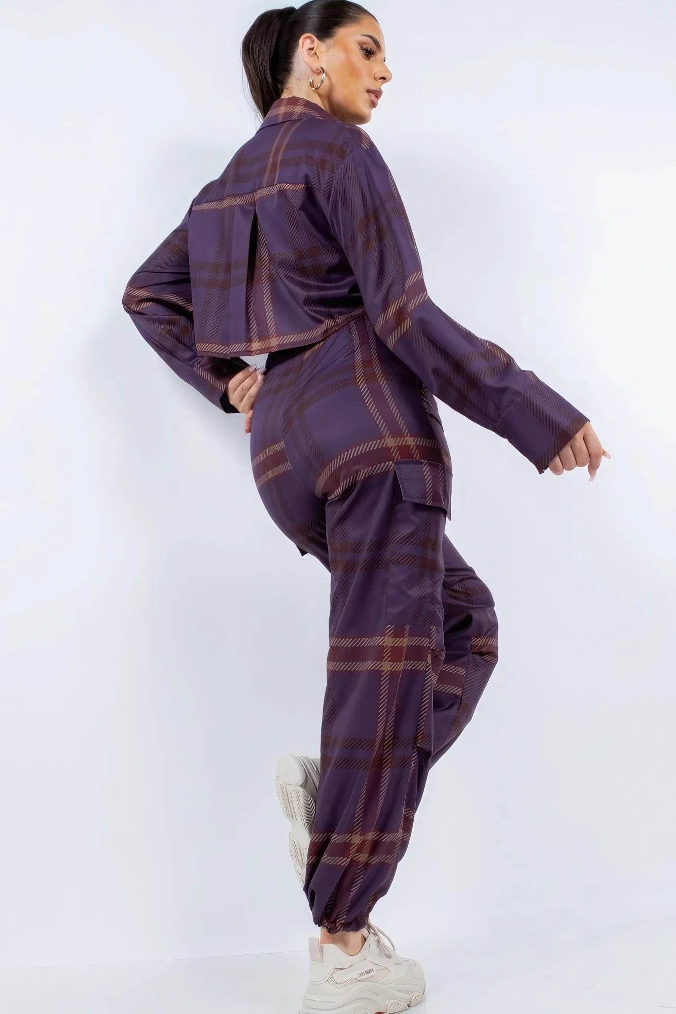 Cropped Shirt & Cargo Pants Set - Bona Fide Fashion