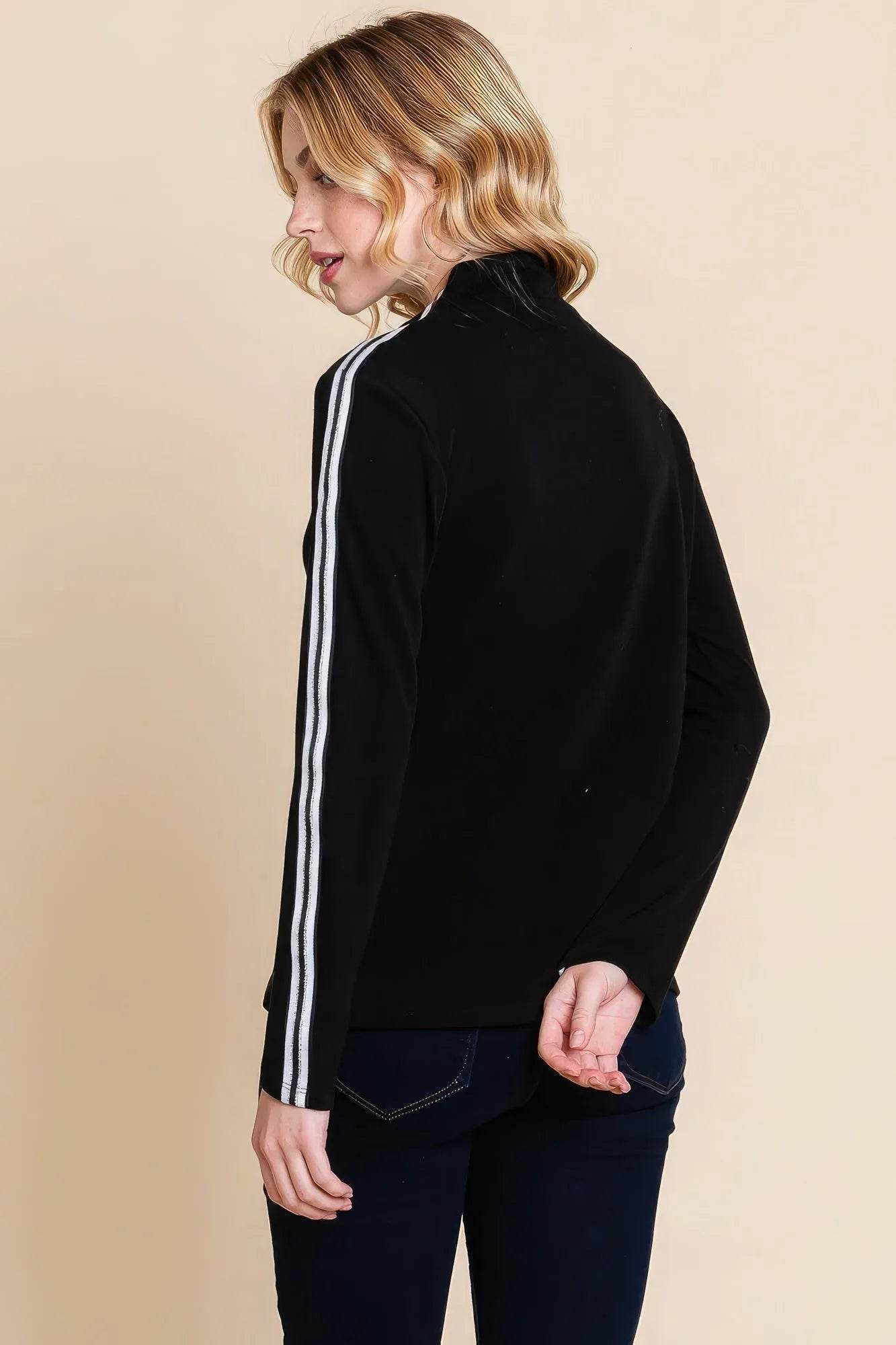 Long Sleeve Solid Mock Neck Casual Top - Bona Fide Fashion