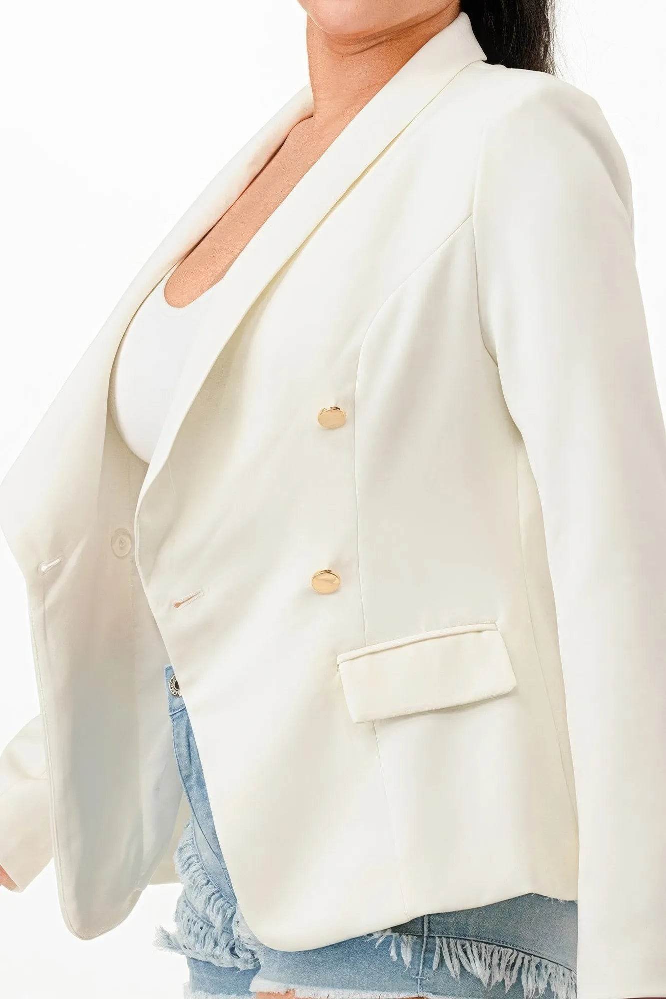 Double Breasted Blazer Jacket - Bona Fide Fashion