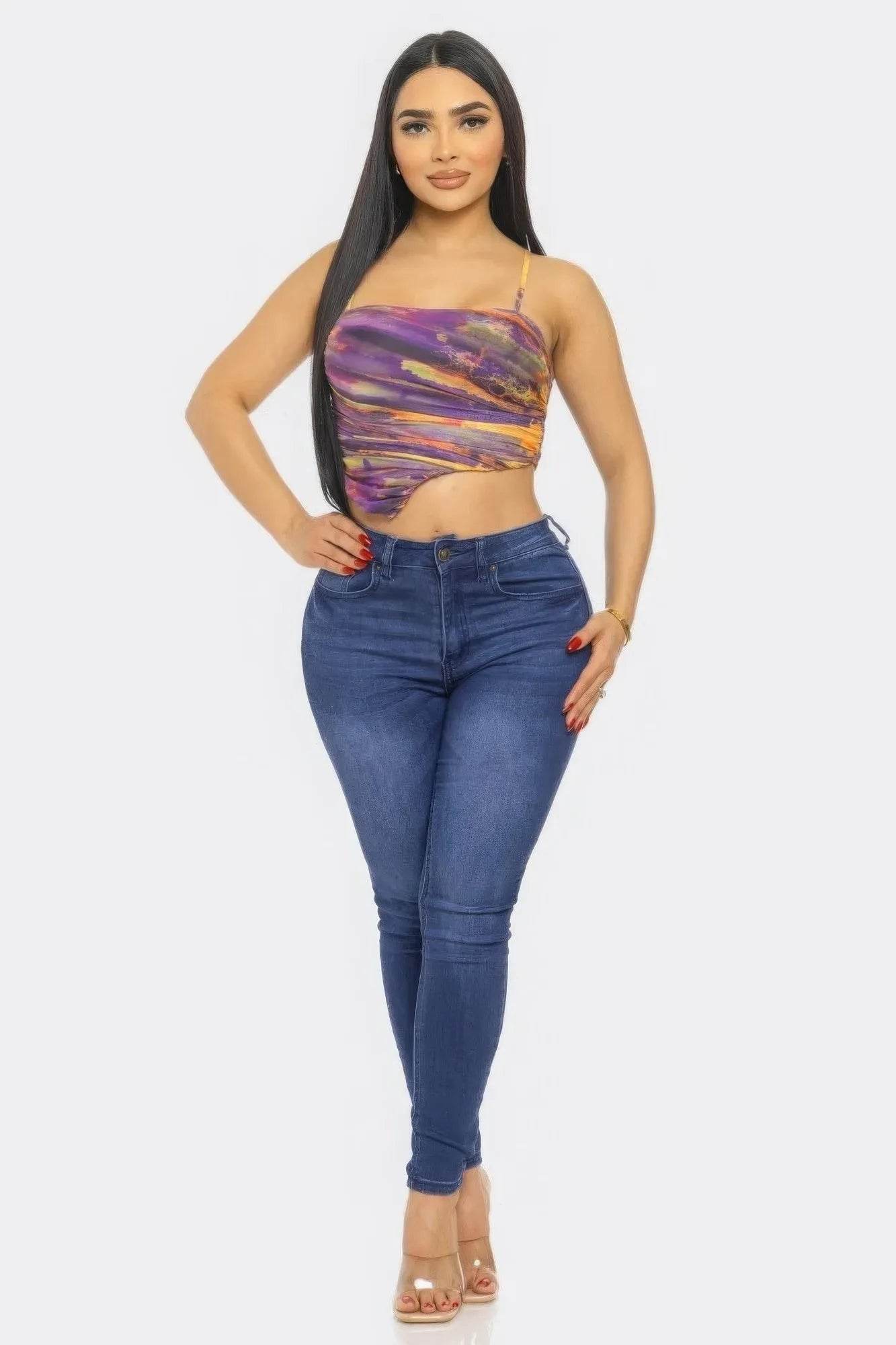 Mesh Print Top - Bona Fide Fashion